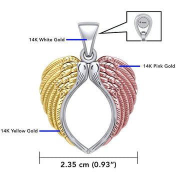 The Angel Wing Pendant made from White, Yellow and Pink Gold RPD5013 - Jewelry